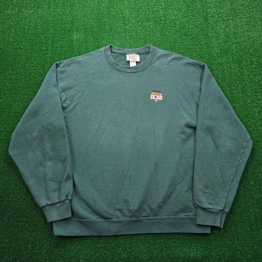 Rivers‎ Edge Sweatshirt Mens Large Vintage Oregon Embroidered Made in USA 90s
